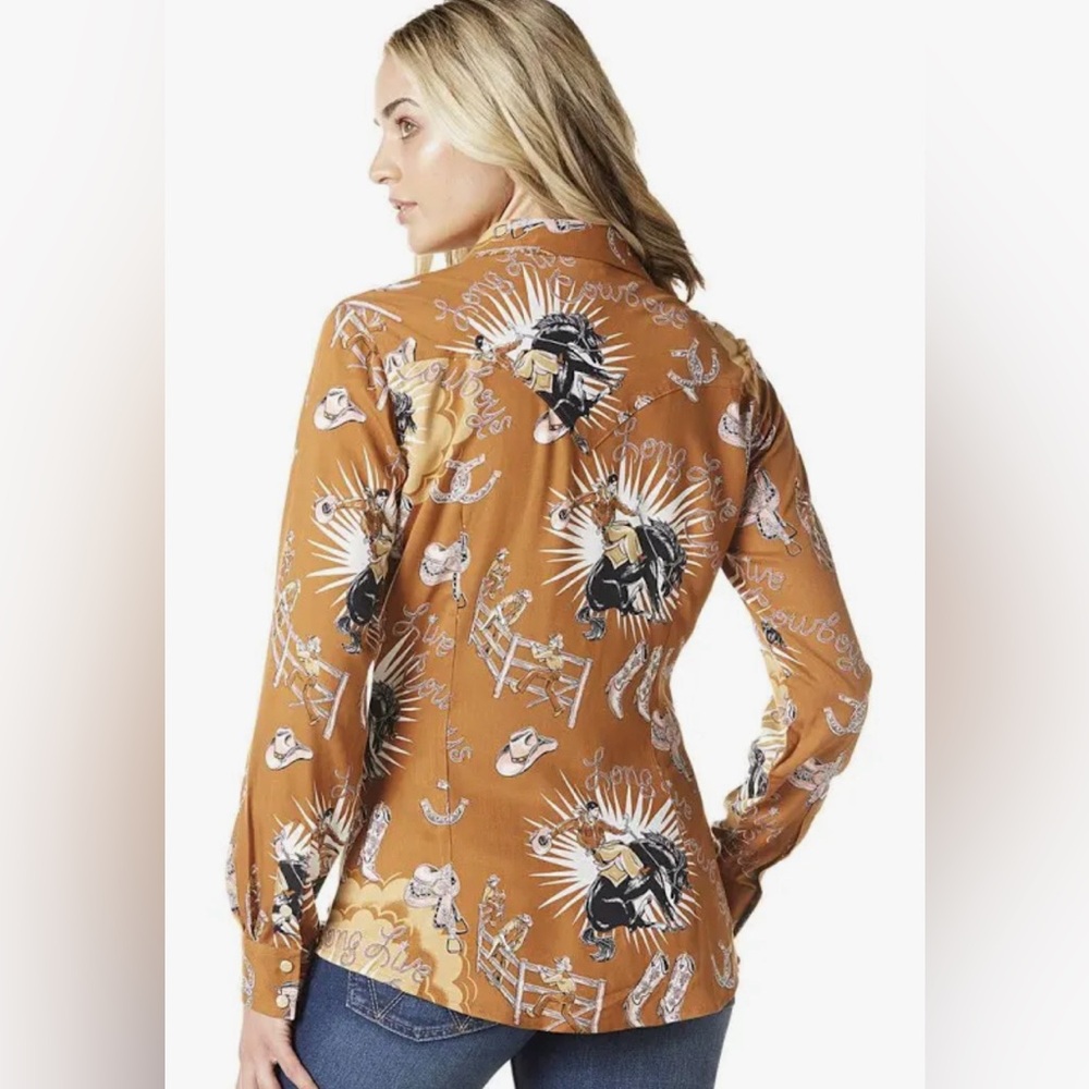 Wrangler women’s long sleeve snap western shirt